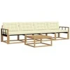 Lauko sofos komplektas 5 pcs Balta ir kreminė 79 x 79 x 37 cm