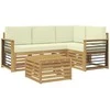 Lauko sofos komplektas 5 pcs Balta ir kreminė Poliesteris