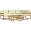 Lauko sofos komplektas 5 pcs Balta ir kreminė 79 x 79 x 37 cm
