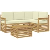 Lauko sofos komplektas 5 pcs Balta ir kreminė 59 x 59 x 37 cm