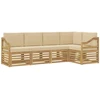 Lauko sofos komplektas 5 pcs Balta ir kreminė