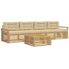 Lauko sofos komplektas 5 pcs Balta ir kreminė