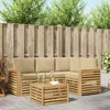 Lauko sofos komplektas 5 pcs Balta ir kreminė 59 x 59 x 37 cm