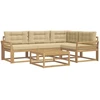 Lauko sofos komplektas 5 pcs Balta ir kreminė 79 x 79 x 37 cm