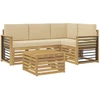 Lauko sofos komplektas 5 pcs Balta ir kreminė 59 x 59 x 37 cm