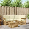 Lauko sofos komplektas 5 pcs Balta ir kreminė 59 x 59 x 37 cm