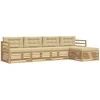 Lauko sofos komplektas 5 pcs Balta ir kreminė Poliesteris