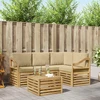 Lauko sofos komplektas 5 pcs Balta ir kreminė 59 x 59 x 37 cm