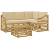 Lauko sofos komplektas 5 pcs Balta ir kreminė 59 x 59 x 37 cm