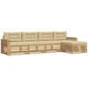 Lauko sofos komplektas 5 pcs Balta ir kreminė