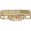Lauko sofos komplektas 5 pcs Balta ir kreminė 79 x 79 x 37 cm