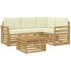 Lauko sofos komplektas 5 pcs Balta ir kreminė 59 x 59 x 37 cm