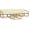 Lauko sofos komplektas 5 pcs Balta ir kreminė 79 x 79 x 37 cm