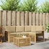 Lauko sofos komplektas 5 pcs Balta ir kreminė 59 x 59 x 37 cm