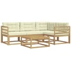 Lauko sofos komplektas 5 pcs Balta ir kreminė 79 x 79 x 37 cm