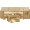 Lauko sofos komplektas 5 pcs Balta ir kreminė 59 x 59 x 37 cm
