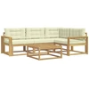Lauko sofos komplektas 5 pcs Balta ir kreminė 79 x 79 x 37 cm