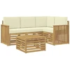 Lauko sofos komplektas 5 pcs Balta ir kreminė 59 x 59 x 37 cm