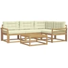 Lauko sofos komplektas 5 pcs Balta ir kreminė 79 x 79 x 37 cm