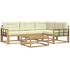 Lauko sofos komplektas 5 pcs Balta ir kreminė 79 x 79 x 37 cm