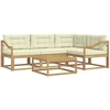Lauko sofos komplektas 5 pcs Balta ir kreminė 79 x 79 x 37 cm