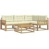 Lauko sofos komplektas 5 pcs Balta ir kreminė 79 x 79 x 37 cm