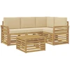 Lauko sofos komplektas 5 pcs Balta ir kreminė 59 x 59 x 37 cm