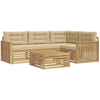 Lauko sofos komplektas 5 pcs Balta ir kreminė 79 x 79 x 37 cm