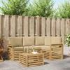 Lauko sofos komplektas 5 pcs Balta ir kreminė 59 x 59 x 37 cm