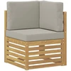 Lauko sofos komplektas 5 pcs Balta ir šviesiai pilka