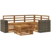 Lauko sofos komplektas 5 pcs Natūrali 59 x 59 x 37 cm
