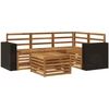 Lauko sofos komplektas 5 pcs Natūrali 59 x 59 x 37 cm