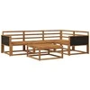 Lauko sofos komplektas 5 pcs Natūrali Kietos akacijos mediena