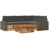 Lauko sofos komplektas 5 pcs Natūralus ir antracitas