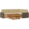 Lauko sofos komplektas 5 pcs Natūralus ir bežinis
