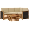 Lauko sofos komplektas 5 pcs Natūralus ir bežinis