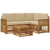 Lauko sofos komplektas 5 pcs Natūralus ir bežinis