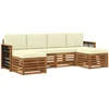 Lauko sofos komplektas 5 vnt. 6 vietos Natural and Kreminis