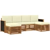 Lauko sofos komplektas 5 vnt. 6 vietos Natural and Kreminis