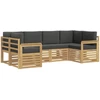 Lauko sofos komplektas 6 vnt. 6 vietos Balta ir antracito