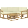 Lauko sofos komplektas 5 vnt. Balta ir kreminė