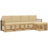 Lauko sofos komplektas 5 vnt. Balta ir kreminė Poliesteris
