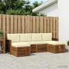 Lauko sofos komplektas 5 vnt. 6 vietos Natural and Kreminis