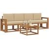 Lauko sofos komplektas 5 vnt. 4 vietos Natūralus ir bežinis