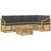 Lauko sofos komplektas 6 pcs Balta ir antracito 59 x 59 x 37 cm