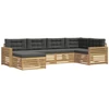 Lauko sofos komplektas 6 pcs Balta ir antracito
