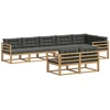 Lauko sofos komplektas 6 pcs Balta ir antracito Poliesteris