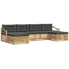 Lauko sofos komplektas 6 pcs Balta ir antracito
