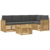 Lauko sofos komplektas 6 pcs Balta ir antracito 59 x 59 x 37 cm