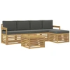 Lauko sofos komplektas 6 pcs Balta ir antracito 59 x 59 x 37 cm